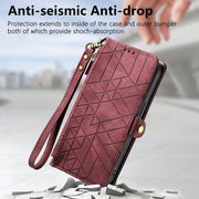 For Huawei Pura 70 Pro+ Geometric Zipper Wallet Side Buckle Leather Phone Case(Red)