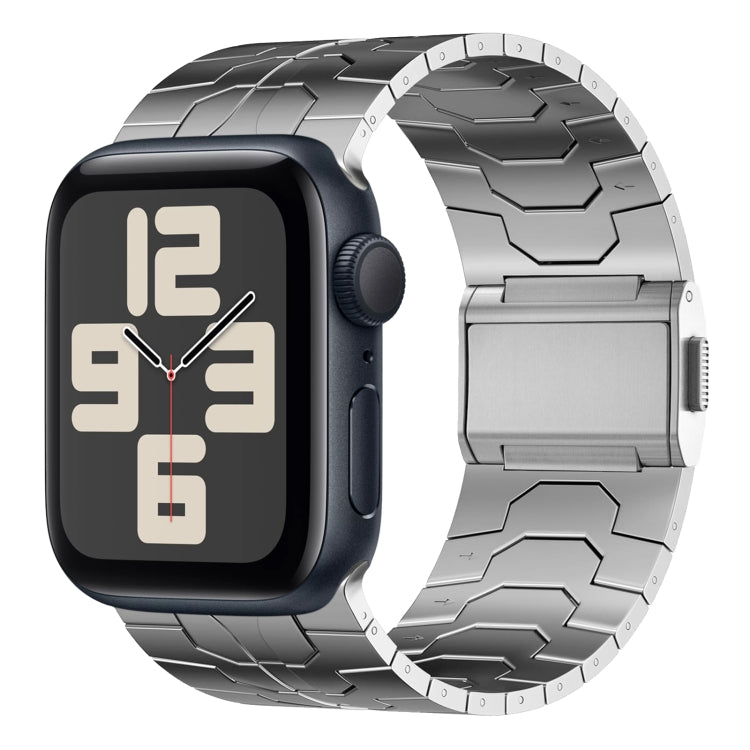 For Apple Watch SE 2023 44mm Norman Buckle Stainless Steel Watch Band(Silver)