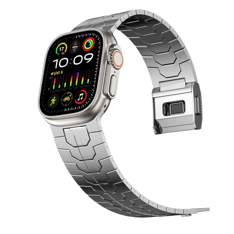 For Apple Watch SE 2023 44mm Norman Buckle Stainless Steel Watch Band(Silver)