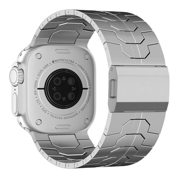 For Apple Watch SE 2023 44mm Norman Buckle Stainless Steel Watch Band(Silver)