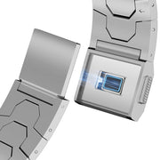 For Apple Watch SE 2023 44mm Norman Buckle Stainless Steel Watch Band(Silver)