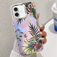 For iPhone 16 Electroplating Laser Flower Texture TPU Phone Case(Leaves AH12) - iPhone 16 Cases by PMC TechLife | Online Shopping South Africa | PMC TechLife | Buy Now Pay Later Mobicred