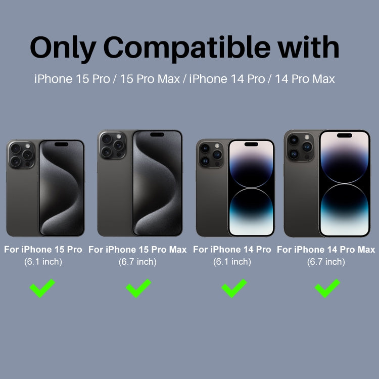 For iPhone 15 Pro / 15 Pro Max NORTHJO 2 Set 6Pcs Camera Lens Protector Diamond Metal Ring Film(Graphite)