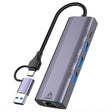 T513 USB-A / Type-C to USB3.0 x 3 + USB-C + Gigabit Laptop Adapter Docking Station - HUB with Lan adapter by PMC TechLife | Online Shopping South Africa | PMC TechLife | Buy Now Pay Later Mobicred