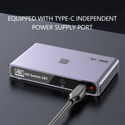 Q301 4K / 60hz HD Video Aluminum Alloy Adapter 3 Input 1 Output HDMI Switcher