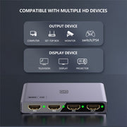 Q301 4K / 60hz HD Video Aluminum Alloy Adapter 3 Input 1 Output HDMI Switcher
