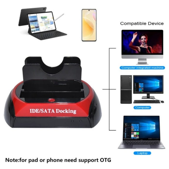 575D USB Hard Disk Holder Laptop Mobile Hard Disk Box 2.5 / 3.5inch SATA IDE HDD Base, Plug:UK Plug