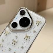 For Huawei Pura 70 Small Fresh Bow TPU Phone Case(Silver Bow)