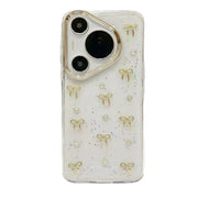 For Huawei Pura 70 Small Fresh Bow TPU Phone Case(Gold Bow)