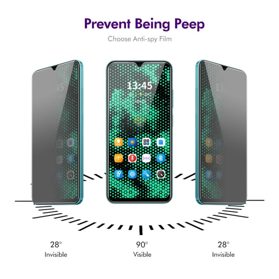 For Tecno Spark 9 Pro 2pcs ENKAY Hat-Prince 28 Degree Anti-peeping Privacy Tempered Glass Film