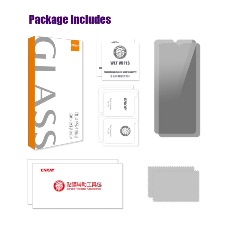 For Tecno Spark 9 Pro 2pcs ENKAY Hat-Prince 28 Degree Anti-peeping Privacy Tempered Glass Film