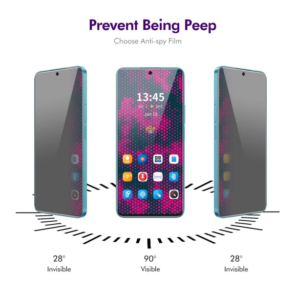 For Tecno Spark 20 2pcs ENKAY Hat-Prince 28 Degree Anti-peeping Privacy Tempered Glass Film