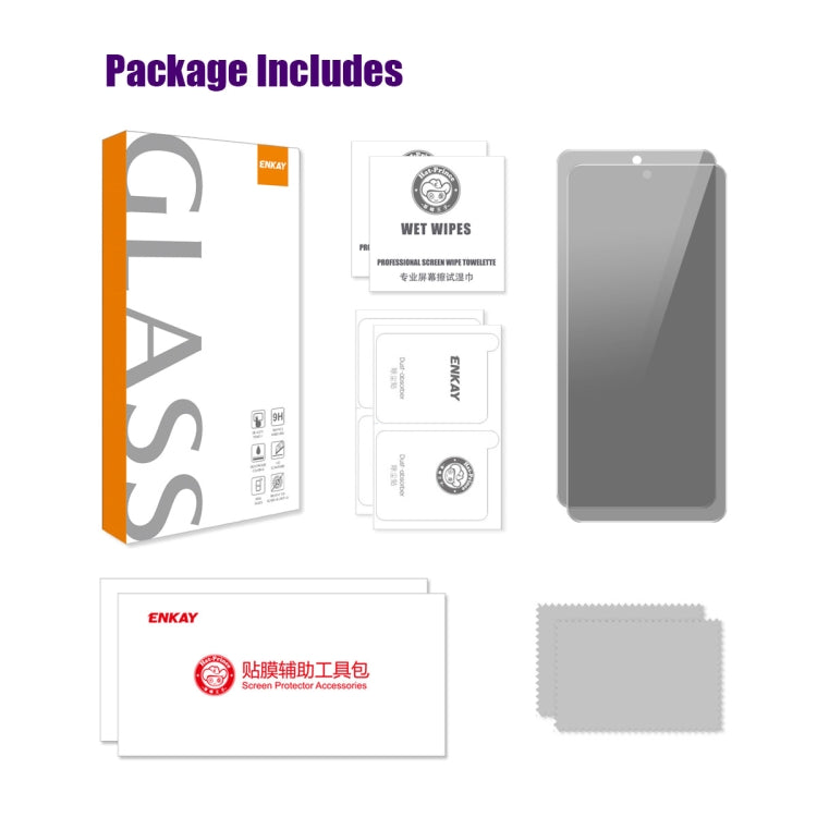 For Tecno Spark 20 2pcs ENKAY Hat-Prince 28 Degree Anti-peeping Privacy Tempered Glass Film