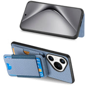 For Huawei Pura 70 Carbon Fiber Vertical Flip Wallet Stand Phone Case(Blue)
