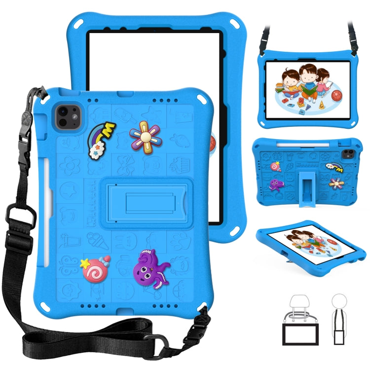 For iPad Air 11 2025 / 2024 Hi Baby EVA Full Body Tablet Case with Strap(Sky Blue)