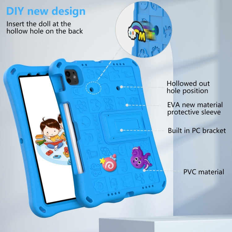 For iPad Air 11 2025 / 2024 Hi Baby EVA Full Body Tablet Case with Strap(Sky Blue)