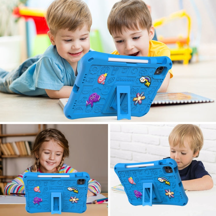 For iPad Air 11 2025 / 2024 Hi Baby EVA Full Body Tablet Case with Strap(Sky Blue)