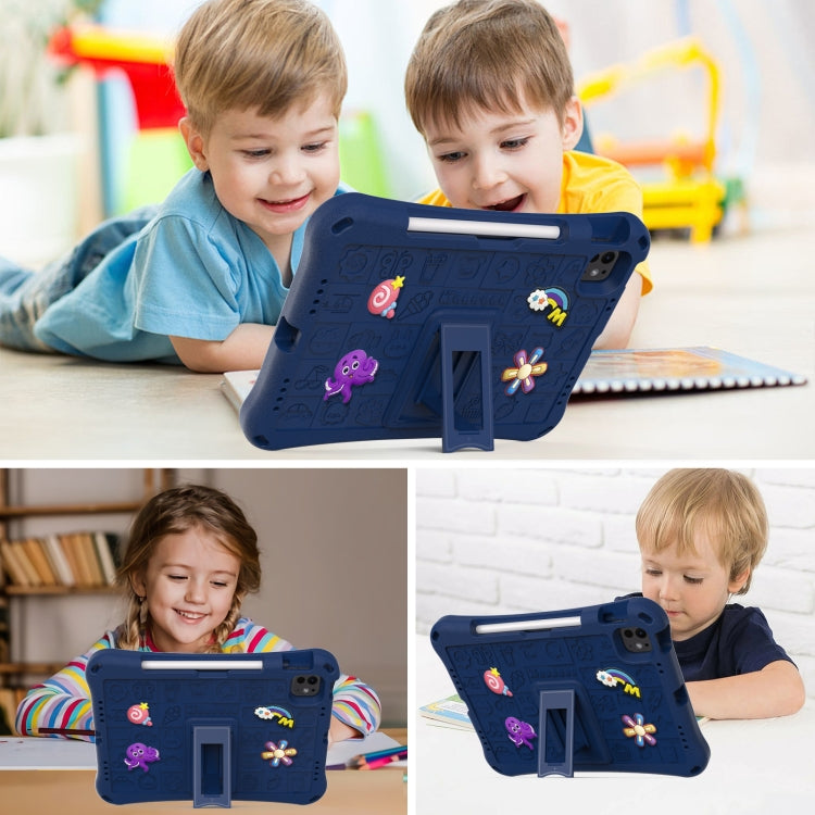 For iPad Air 11 2025 / 2024 Hi Baby EVA Full Body Tablet Case with Strap(Navy Blue)