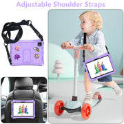 For iPad Pro 11 2024 Hi Baby EVA Full Body Tablet Case with Strap(Light Purple)