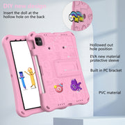 For iPad Pro 11 2024 Hi Baby EVA Full Body Tablet Case with Strap(Pink)