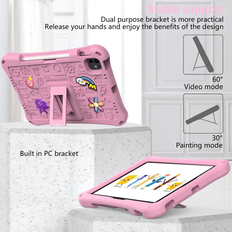 For iPad Pro 11 2024 Hi Baby EVA Full Body Tablet Case with Strap(Pink)