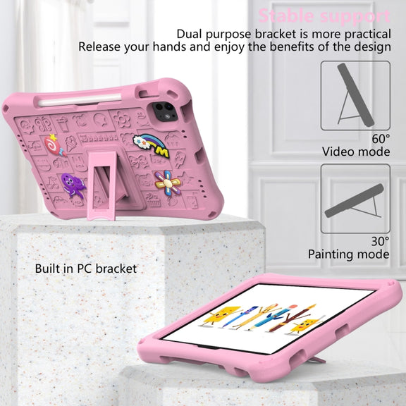 For iPad Pro 11 2024 Hi Baby EVA Full Body Tablet Case with Strap(Pink)