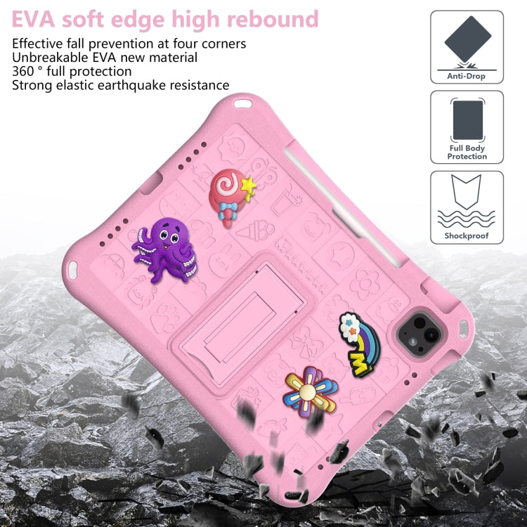 For iPad Pro 11 2024 Hi Baby EVA Full Body Tablet Case with Strap(Pink)