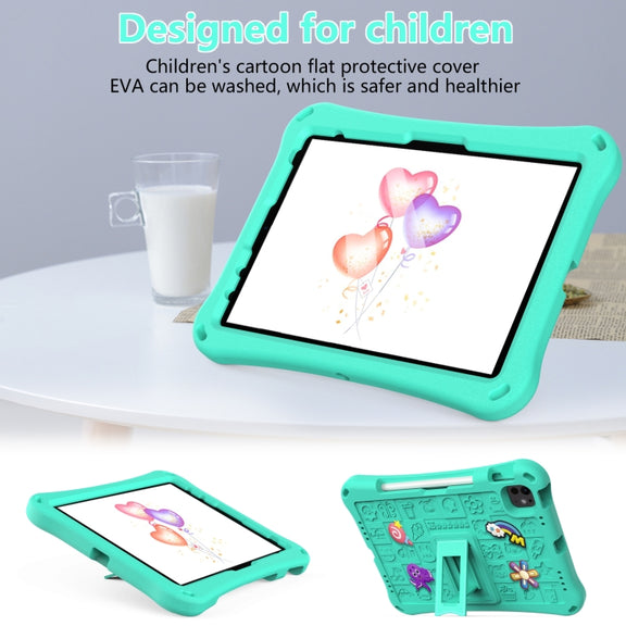 For iPad Pro 11 2024 Hi Baby EVA Full Body Tablet Case with Strap(Mint Green)