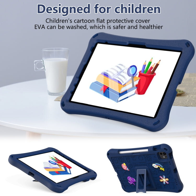 For iPad Pro 11 2024 Hi Baby EVA Full Body Tablet Case with Strap(Navy Blue)