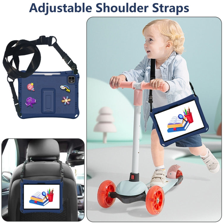 For iPad Pro 11 2024 Hi Baby EVA Full Body Tablet Case with Strap(Navy Blue)