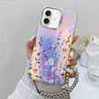 For iPhone 16 Electroplating Laser Flower Phone Case with Wrist Strap(Flower AH1) - iPhone 16 Cases by PMC TechLife | Online Shopping South Africa | PMC TechLife | Buy Now Pay Later Mobicred
