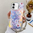 For iPhone 16 Electroplating Laser Flower Phone Case with Wrist Strap(Rose AH15) - free shipping - PMC TechLife - Order now!