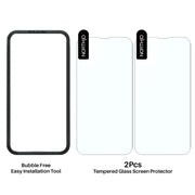 For iPhone 15 Pro NORTHJO 2pcs A++ Screen Protector Tempered Glass Film with Installation Frame