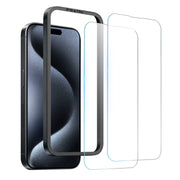 For iPhone 15 Pro Max NORTHJO 2pcs A++ Screen Protector Tempered Glass Film with Installation Frame