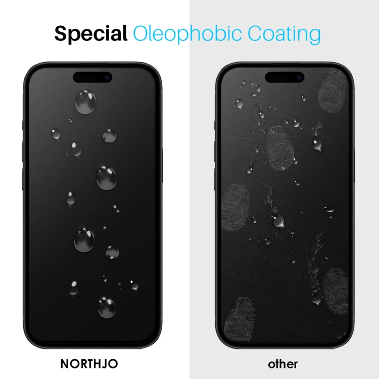 For iPhone 16 Pro Max NORTHJO 2pcs A++ Screen Protector Tempered Glass Film with Installation Frame
