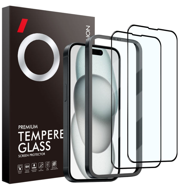 For iPhone 15 NORTHJO 2pcs A++ Tempered Glass Film with Installation Frame