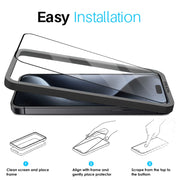 For iPhone 15 Pro Max NORTHJO 2pcs A++ Tempered Glass Film with Installation Frame