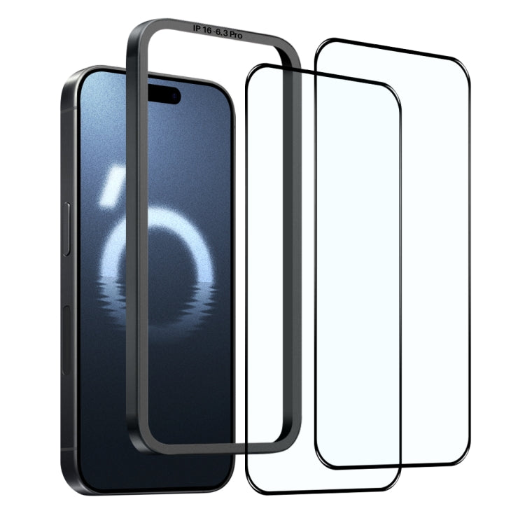 For iPhone 16 Pro NORTHJO 2pcs A++ Tempered Glass Film with Installation Frame