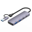 T-32C 2-in-1 Cable USB 3.0 + Type-C 4-port Hub Aluminum Alloy Docking Station - USB 3.0 HUB by PMC TechLife | Online Shopping South Africa | PMC TechLife | Buy Now Pay Later Mobicred