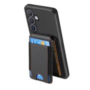 For Samsung Galaxy S24+ 5G Carbon Fiber Vertical Flip Wallet Stand Phone Case(Black)