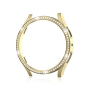For Samsung Galaxy Watch 7 40mm Single Diamond Hollow PC Watch Protective Case(Gold)