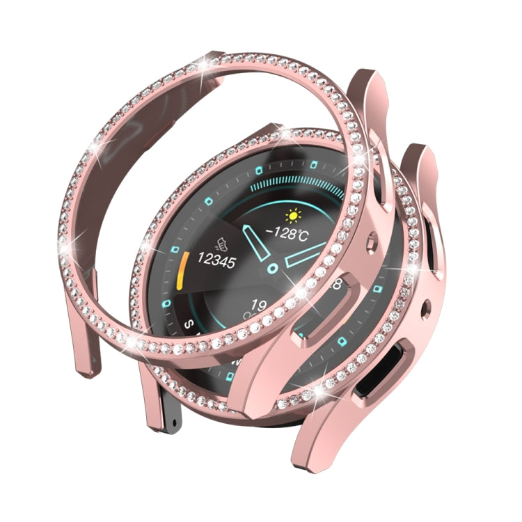 For Samsung Galaxy Watch 7 40mm Single Diamond Hollow PC Watch Protective Case(Gold)