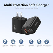ENKAY FC-001 45W USB-A + USB-C / Type-C Dual Ports Quick Charger, US Plug(White)