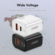 ENKAY FC-001 45W USB-A + USB-C / Type-C Dual Ports Quick Charger, US Plug(White)