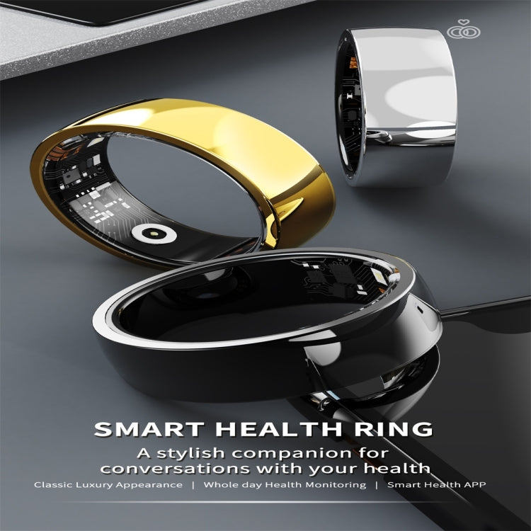 R09M SIZE 20 Smart Ring, Support Wellness Tracking / Care For Families(Black)