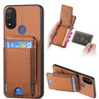 For Motorola Moto E20 / E30 Carbon Fiber Vertical Flip Wallet Stand Phone Case(Brown) - Motorola Cases by PMC TechLife | Online Shopping South Africa | PMC TechLife | Buy Now Pay Later Mobicred
