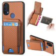 For Motorola Moto E40 Carbon Fiber Vertical Flip Wallet Stand Phone Case(Brown) - Motorola Cases by PMC TechLife | Online Shopping South Africa | PMC TechLife | Buy Now Pay Later Mobicred