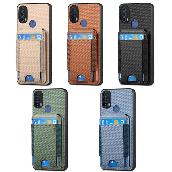 For Motorola Moto E40 Carbon Fiber Vertical Flip Wallet Stand Phone Case(Green)