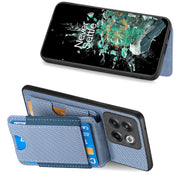 For OnePlus Nord CE3 Carbon Fiber Vertical Flip Wallet Stand Phone Case(Blue)