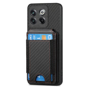 For OnePlus Nord CE3 Carbon Fiber Vertical Flip Wallet Stand Phone Case(Black)